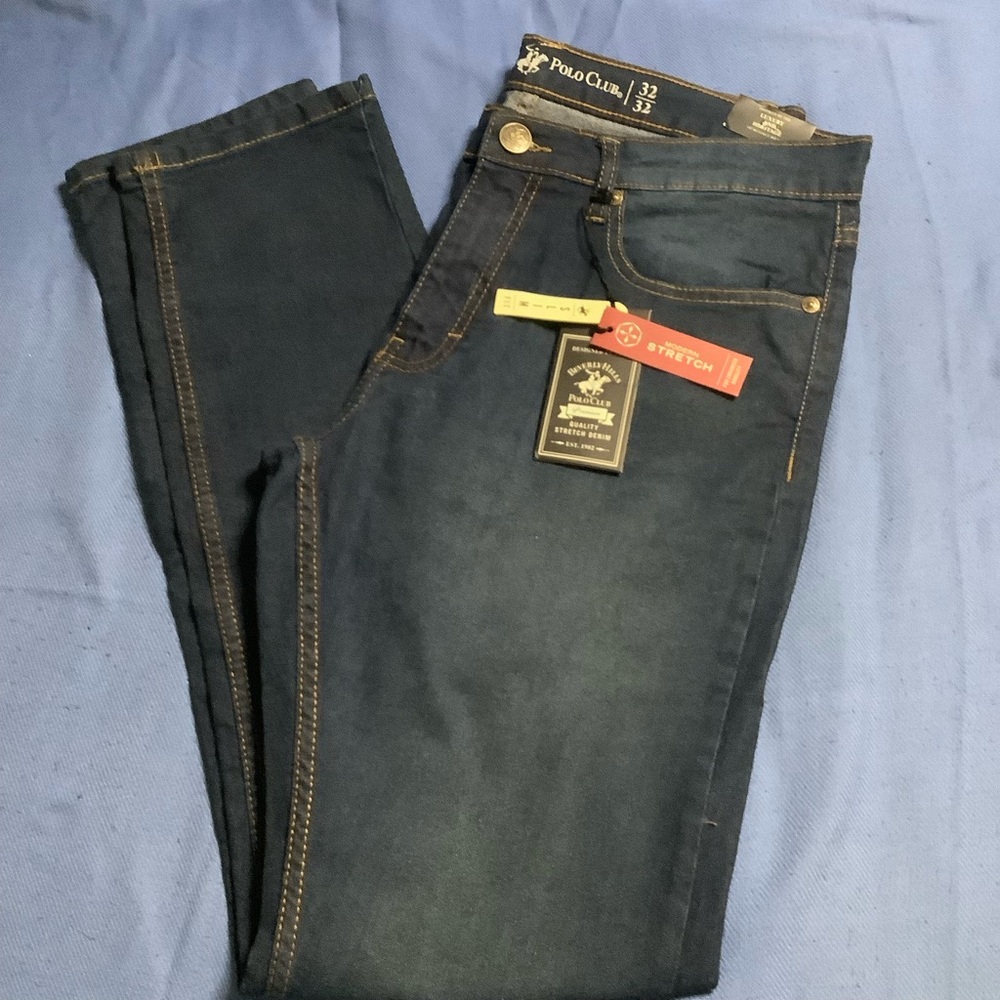 Beverly Hills Polo Club Quality Modern Stretch Denim Jeans 32×32 NWT